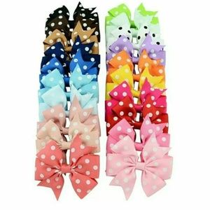 20 Cute New 3 Inch Polka Dotted Hair Bows